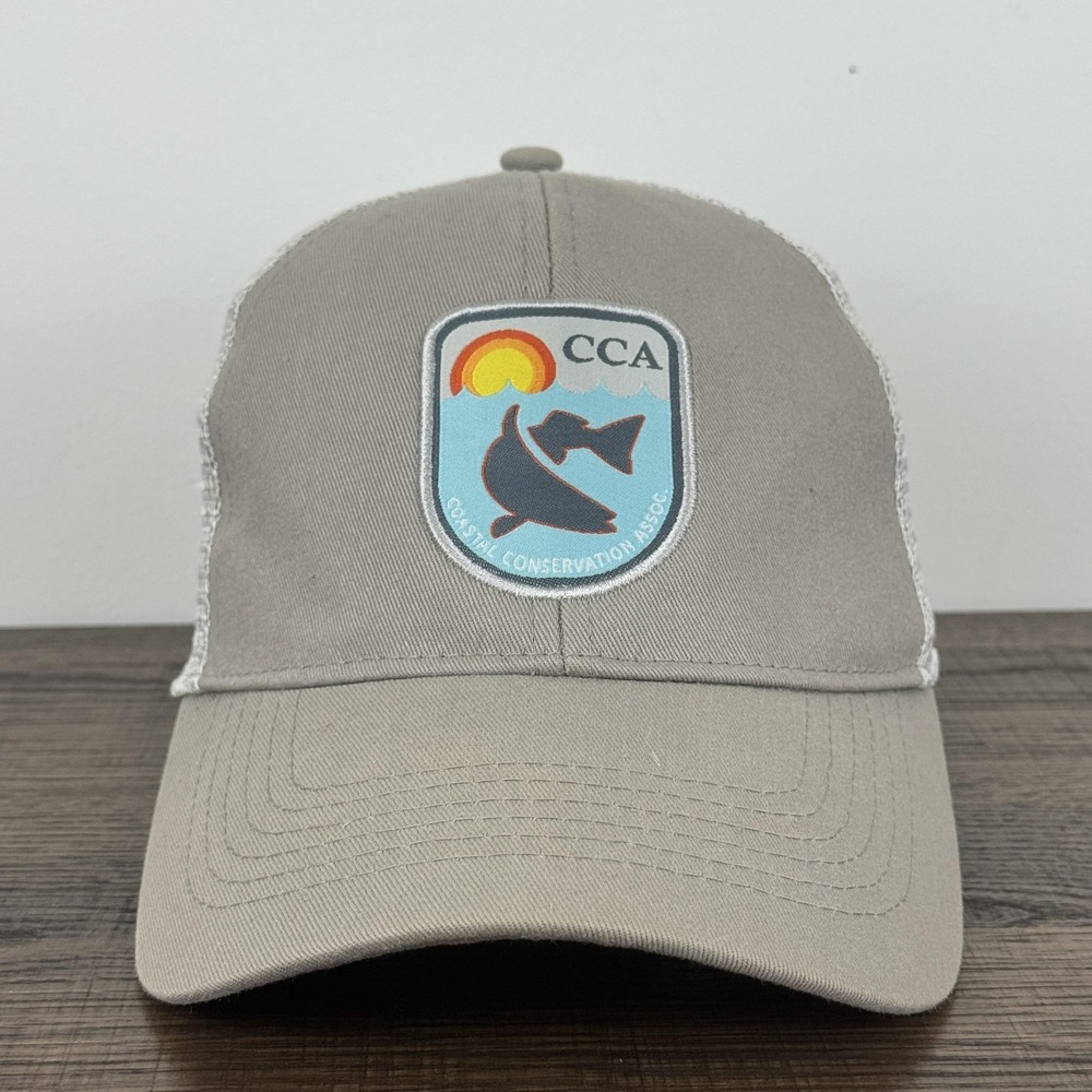 CCA Coastal Conservation Hat Cap Snap Back Gray White Trucker Mesh Patch Mens